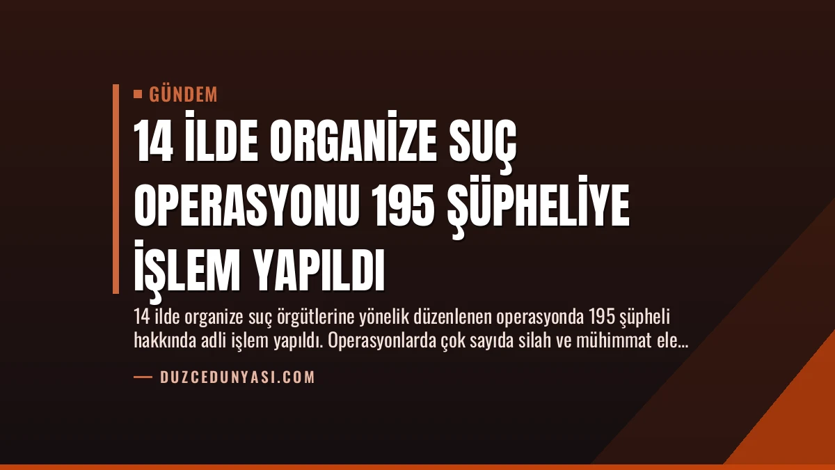 14 İlde Organize Suç Operasyonu 195 Şüpheliye İşlem Yapıldı