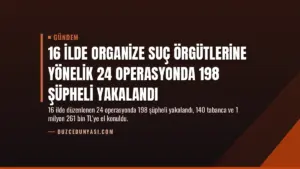 16 İlde Organize Suç Örgütlerine Yönelik 24 Operasyonda 198 Şüpheli Yakalandı