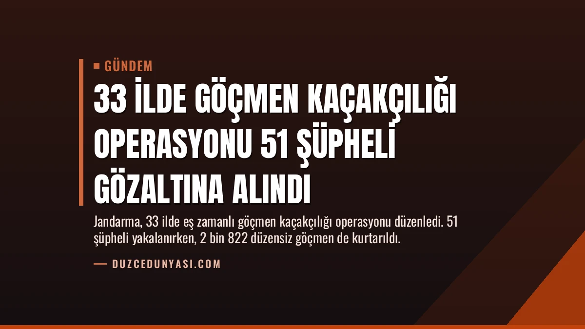 33 İlde Göçmen Kaçakçılığı Operasyonu 51 Şüpheli Gözaltına Alındı