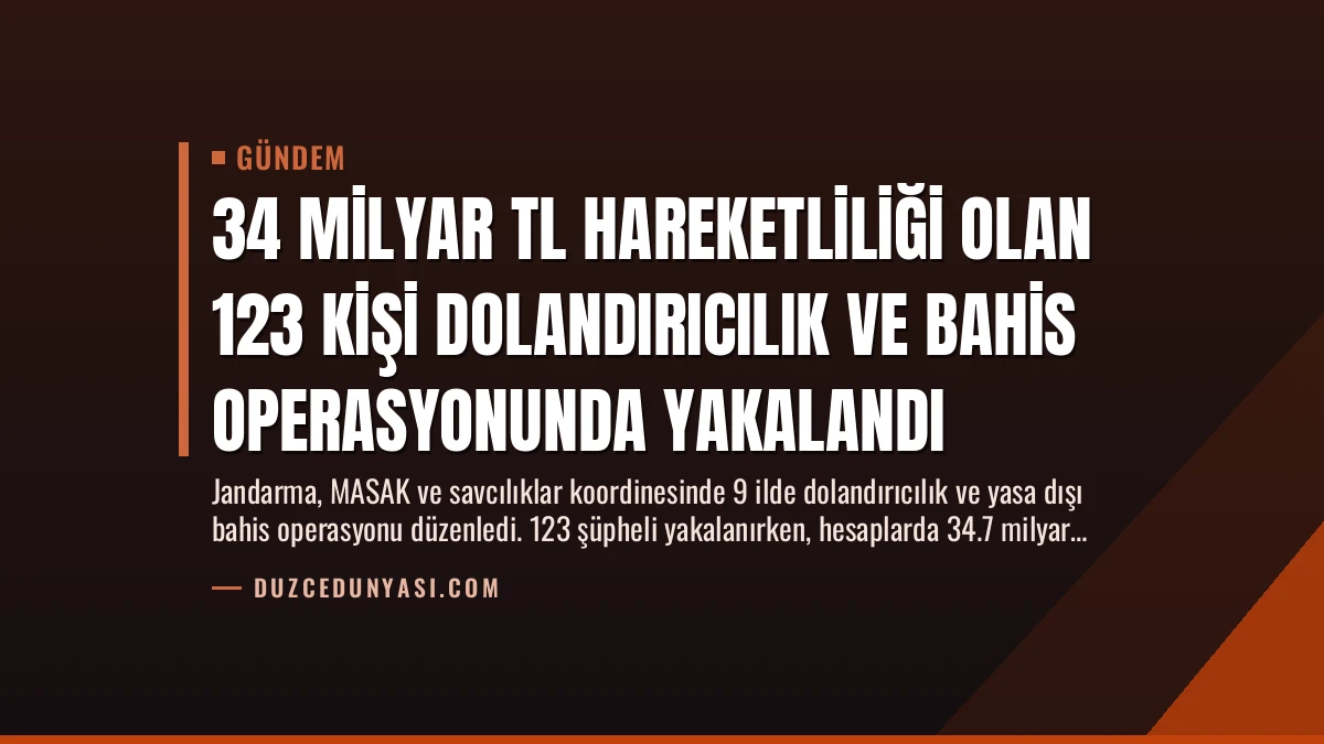 34 Milyar TL Hareketliliği Olan 123 Kişi Dolandırıcılık ve Bahis Operasyonunda Yakalandı