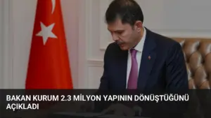 Bakan Kurum 2.3 Milyon Yapının Dönüştüğünü Açıkladı