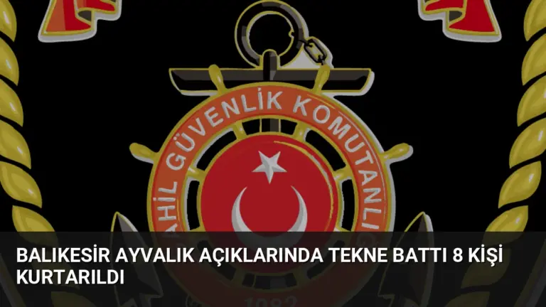 Balıkesir Ayvalık Açıklarında Tekne Battı 8 Kişi Kurtarıldı