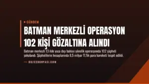 Batman Merkezli Operasyon 102 Kişi Gözaltına Alındı