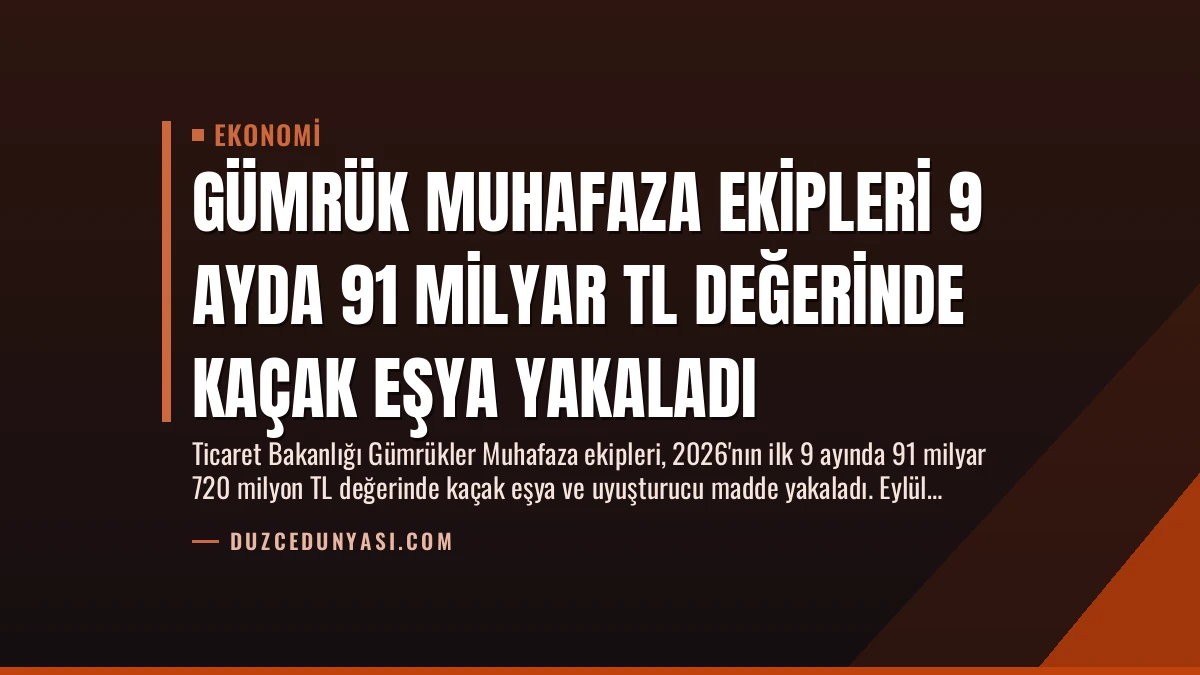Gümrük Muhafaza Ekipleri 9 Ayda 91 Milyar TL Değerinde Kaçak Eşya Yakaladı