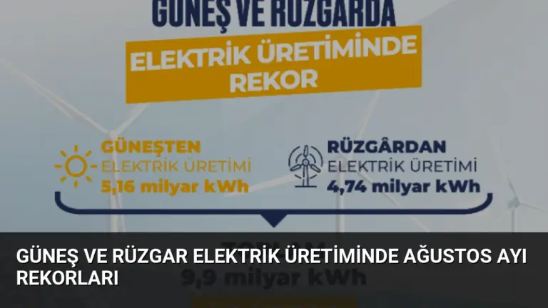 Güneş ve Rüzgar Elektrik Üretiminde Ağustos Ayı Rekorları