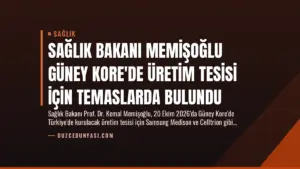 Sağlık Bakanı Memişoğlu Güney Kore’de Üretim Tesisi İçin Temaslarda Bulundu