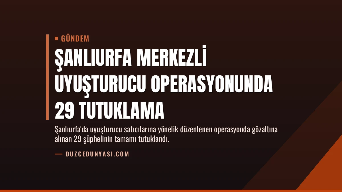 Şanlıurfa merkezli uyuşturucu operasyonunda 29 tutuklama