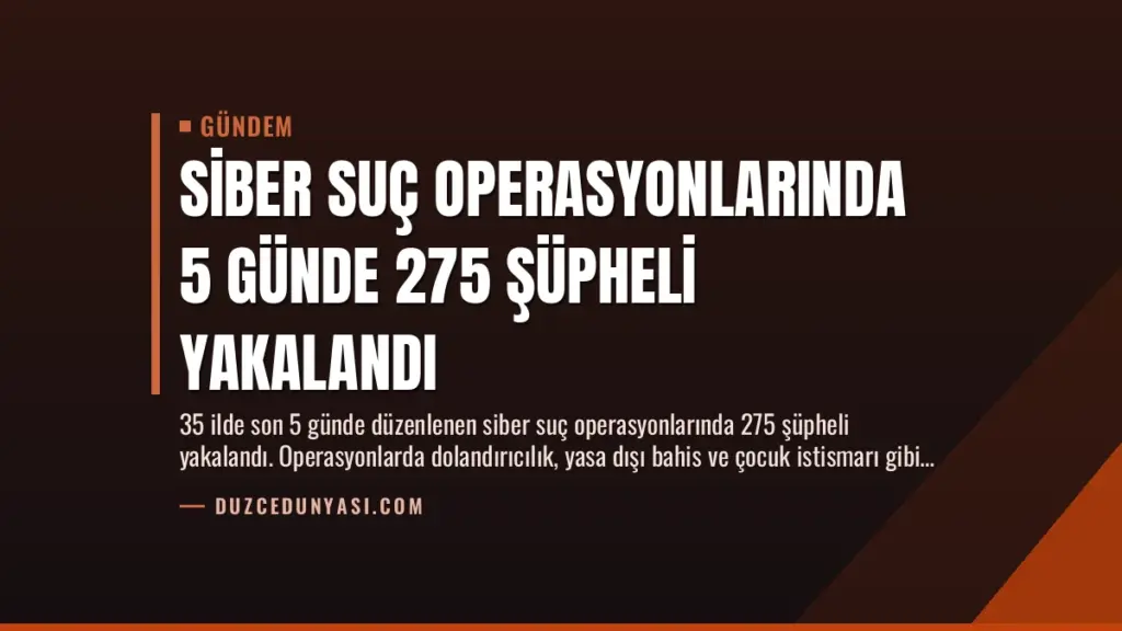 Siber Suç Operasyonlarında 5 Günde 275 Şüpheli Yakalandı