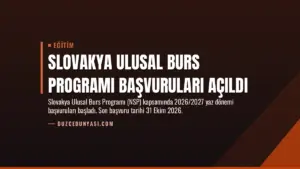 Slovakya Ulusal Burs Programı Başvuruları Açıldı