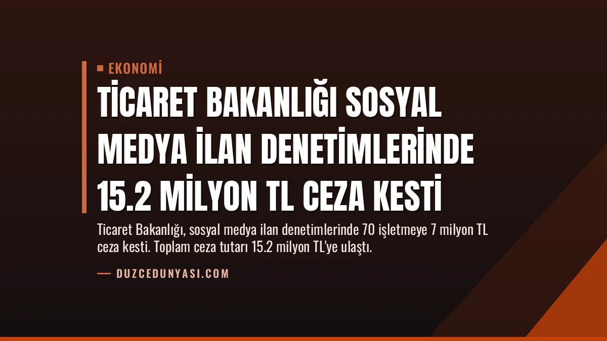Ticaret Bakanlığı Sosyal Medya İlan Denetimlerinde 15.2 Milyon TL Ceza Kesti